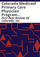 Colorado_Medicaid_primary_care_physician_program_external_quality_review_focused_study