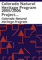 Colorado_Natural_Heritage_Program_2005_2006_project_abstracts