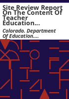 Site_review_report_on_the_content_of_teacher_education_at_Colorado_Christian_University