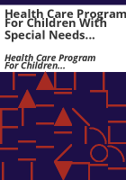 Health_Care_Program_for_Children_with_Special_Needs_supplemental_data_2011