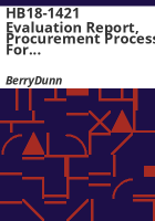 HB18-1421_evaluation_report__procurement_process_for_major_information_technology_projects