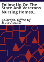 Follow_up_on_the_State_and_Veterans_Nursing_homes_performance_audit_October_2003