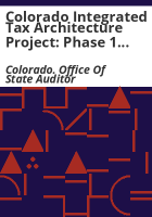 Colorado_integrated_tax_architecture_project