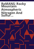 RoMANS__Rocky_Mountain_Atmospheric_Nitrogen_and_Sulfur_study