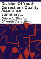 Division_of_Youth_Corrections_quality_assurance_summary_of_audits_July_2007-January_2008