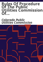 Rules_of_procedure_of_the_Public_Utilities_Commission_of_the_State_of_Colorado
