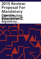 2015_review__proposal_for_mandatory_continuing_education_for_administrators_of_assisted_living_facilities