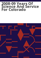 2008-09_years_of_science_and_service_for_Colorado