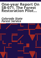 One-year_report_on_SB-071__the_Forest_Restoration_Pilot_Program
