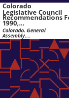 Colorado_Legislative_Council_recommendations_for_1990__Committee_on_Water