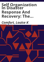 Self_organization_in_disaster_response_and_recovery