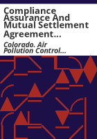 Compliance_assurance_and_mutual_settlement_agreement_program_procedures_and_guidelines_handbook__Stationary_Source_Program__Air_Pollution_Control_Division