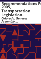 Recommendations_for_2005__Transportation_Legislation_Review_Committee