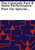 The_Colorado_part_B_state_performance_plan_for_special_education_federal_fiscal_years_2005-2010